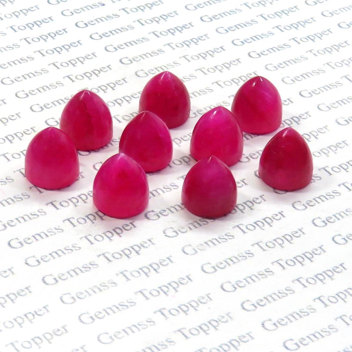 Ruby 10x10 mm Bullet Cabochon